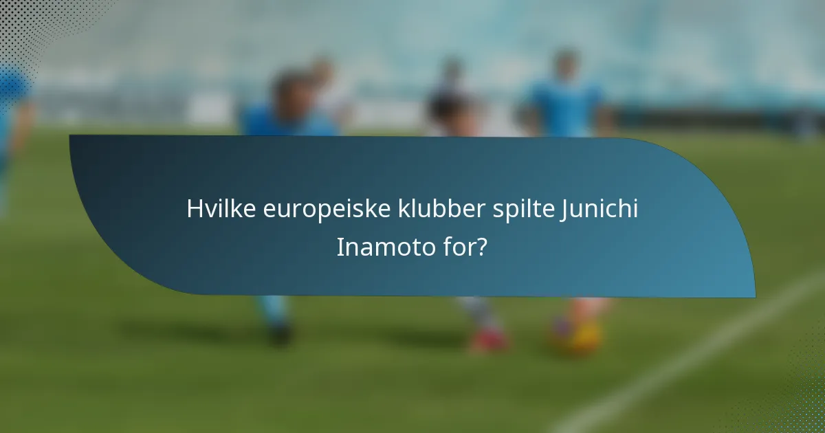 Hvilke europeiske klubber spilte Junichi Inamoto for?