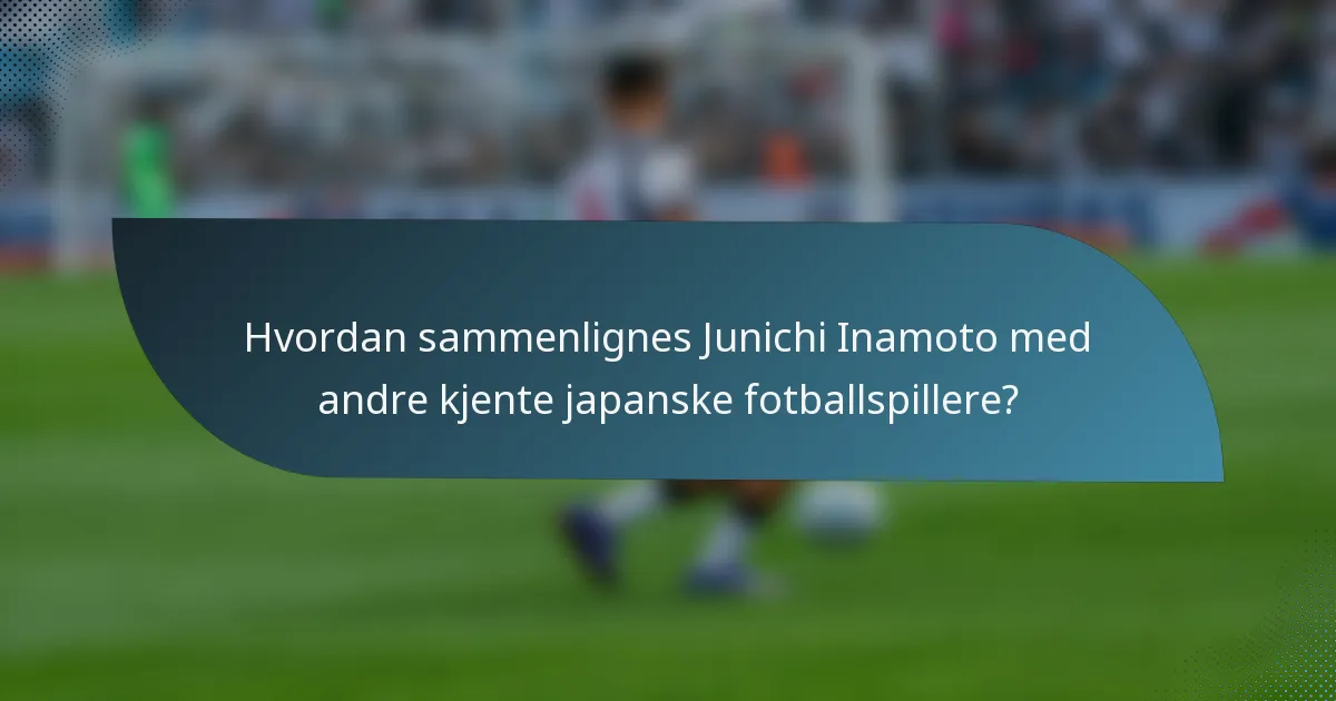Hvordan sammenlignes Junichi Inamoto med andre kjente japanske fotballspillere?